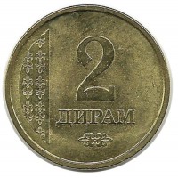 Монета 2 дирама 2011 год, Таджикистан. UNC.