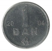 Монета 1 бани. 2004 г.  Молдавия. UNC.