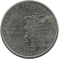 Нью-Гемпшир (New Hampshire). Монета 25 центов (квотер), 2000 г. D.  CША. 