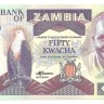 Банкнота 50 квача. 1986-1988 год. Замбия. UNC.  
