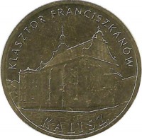 Францисканский храм в Калише. Монета 2 злотых  2011 год, Польша.