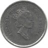 Шхуна Bluenose. Гафельная двухмачтовая шхуна Блюноуз. Монета 10 центов. 1998 год, Канада.  