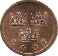 Монета 50 эре. 2007 год, Швеция. (SI).