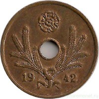 Монета 10 пенни.1942 год, Финляндия.