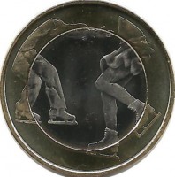 Фигурное катание. Монета 5 евро 2015 г. Финляндия.UNC. 