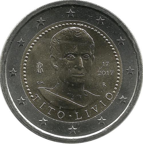 2000 лет со дня смерти Тита Ливия. Монета 2 евро. 2017 год, Италия. UNC.