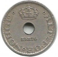Монета 10 эре. 1926 год, Норвегия.   