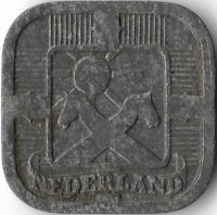 Монета 5 центов 1943г. Нидерланды