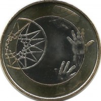 Баскетбол. Монета 5 евро 2015 г. Финляндия.UNC. 