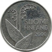 Монета 10 пенни.2000 год, Финляндия.