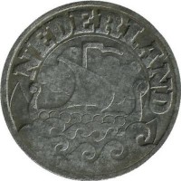 Монета 25 центов 1943г. Нидерланды