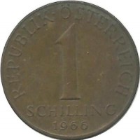 Эдельвейс.  Монета 1 шиллинг. 1966 год, Австрия. 