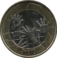 Волейбол. Монета 5 евро 2015 г. Финляндия.UNC. 