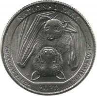 Национальный парк Американского Самоа. National Park of American Samoa. Монета 25 центов (квотер), (D). 2020 год, США. UNC.