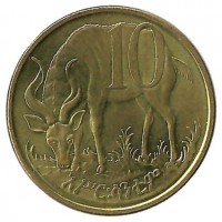 Монета 10 центов. 2008 год, Антилопа - Горная Ньяла.  Эфиопия.