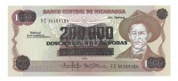 Никарагуа. Банкнота  200 000 кордоба 1985 год.  1990 год. UNC.  