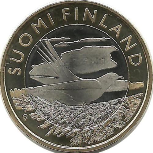 Кукушка. Монета 5 евро 2014 г. Финляндия.UNC.
