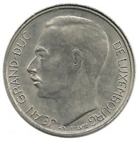 Монета 1 франк.  1977 год, Люксембург. 