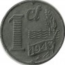 Монета 1 цент 1943г. Нидерланды