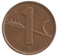 Монета 1 раппен.  1951 год, Швейцария.