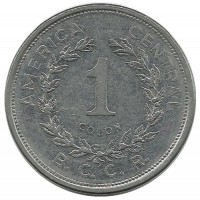 Монета 1 колон. 1989 год, Коста-Рика.