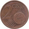Монета 2 цента. 2012 год (G), Германия.  