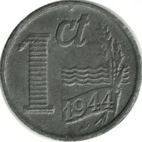 Монета 1 цент 1944г. Нидерланды