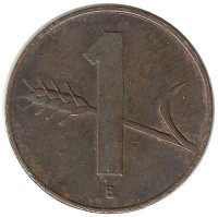 Монета 1 раппен. 1963 год, Швейцария.