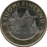 Рысь. Монета 5 евро 2015 г. Финляндия.UNC.