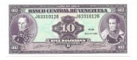 Банкнота 10 боливаров. 1990 год. Венесуэла. UNC.  