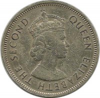 Монета 10 центов. 1960 год. Гонконг.