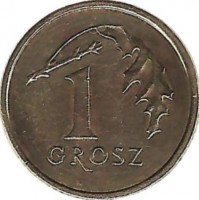 Монета 1 грош, 2004 год, Польша.