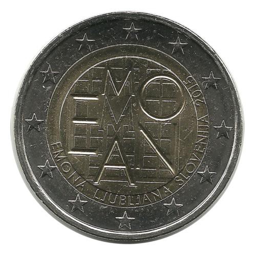 Эмона. Монета 2 евро, 2015 год, Словения. UNC.