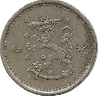 Монета 50 пенни.1938 год, Финляндия.