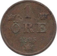 Монета 1 эре.1895 год, Швеция.