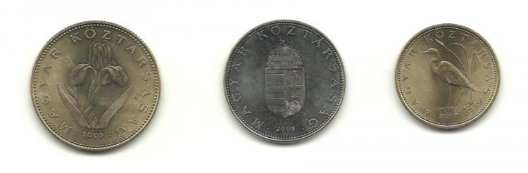 Набор монет Венгрии (3 монеты), 2004-2010 гг. UNC.
