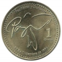 Монета 1 кетцаль. 2001 год, Гватемала.UNC.