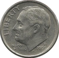 Франклин Д. Рузвельт. Монета 10 центов 1993г. (P.), CША. 