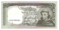 Банкнота 20 эскудо,  1964 год. Португалия. 