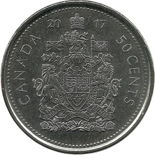 Монета  50 центов 2017 год, Канада. UNC.