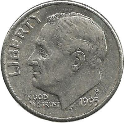Франклин Д. Рузвельт. Монета 10 центов 1995г. (P.), CША. 