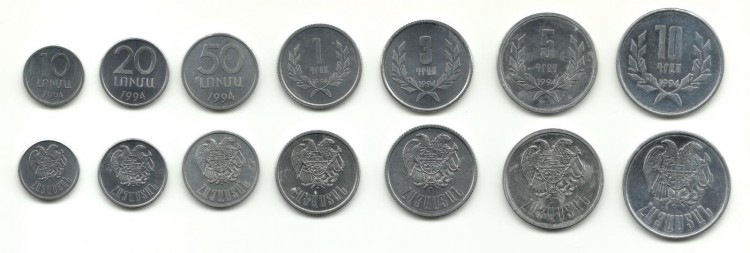 Набор монет Армении (7 шт.). 1994 год, Армения. UNC.