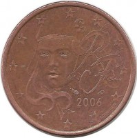 Франция. Монета 5 центов. 2006 год.
