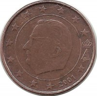 ​Бельгия. Монета 1 цент. 2001 год.