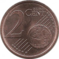 Монета 2 цента, 2021 год, Эстония. UNC.