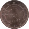Монета 2 цента, 2021 год, Эстония. UNC.