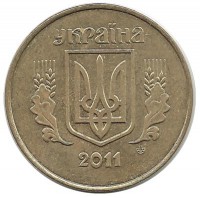 Монета 25 копеек. 2011 год, Украина. 