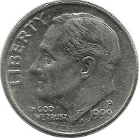 Франклин Д. Рузвельт. Монета 10 центов 1999г. (P.), CША. 
