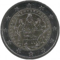 175 лет Конституции Паульскирхе. Монета 2 евро, 2024 год, (D) . Германия. UNC.