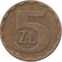 Монета 5 злотых, 1986 год, Польша.